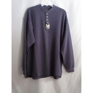 daniel buchler Shirt Men's Long Sleeve Blue Striped Knit Shirt Size Large